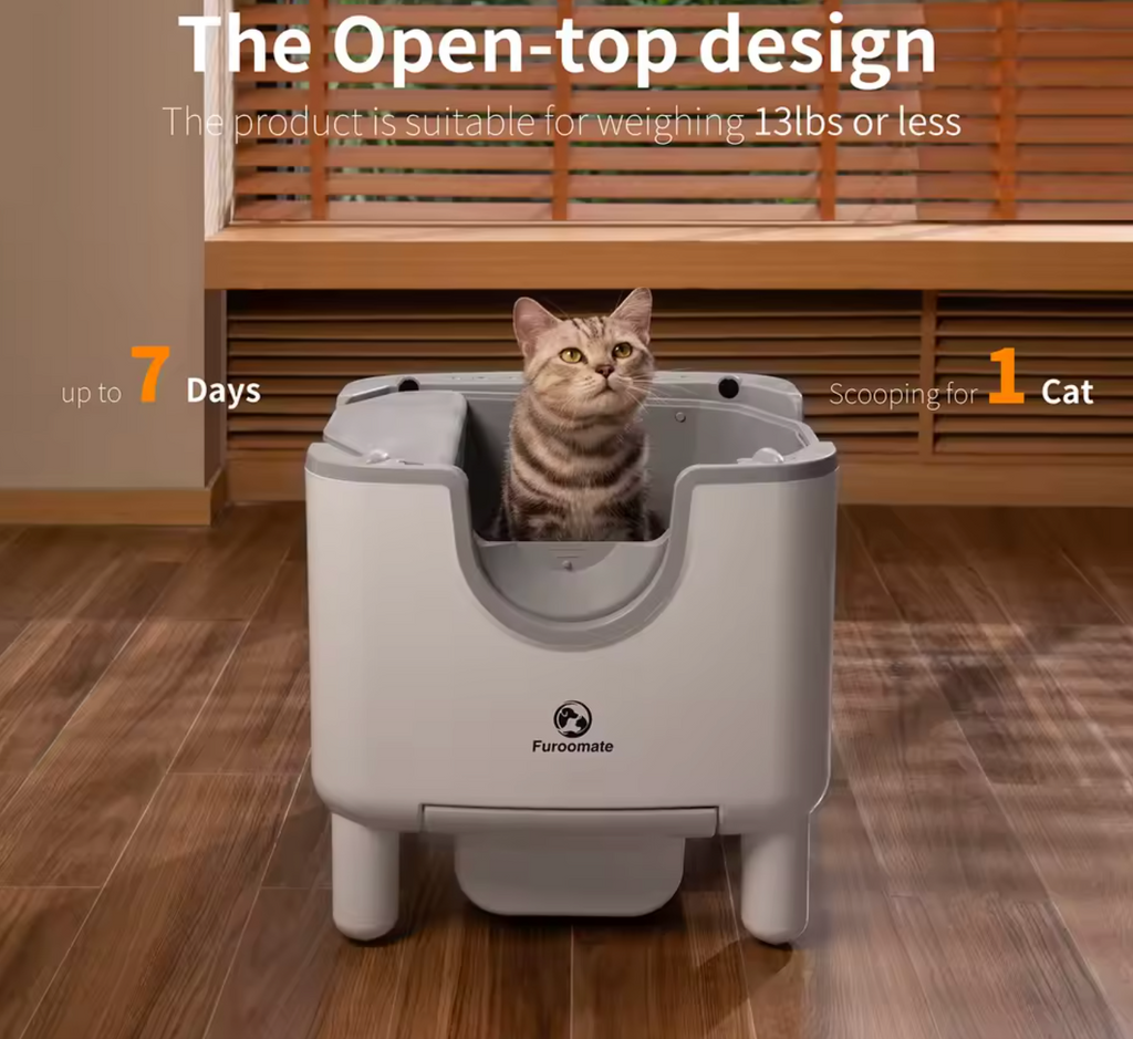 Furoomate F6 Self-Cleaning Cat Litter Box – Automatic, Odor-Free